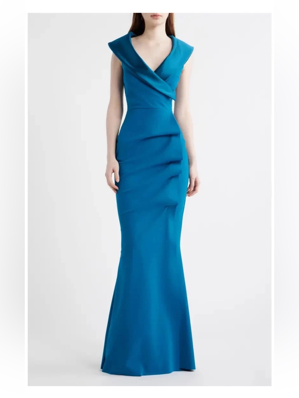 Chiara Boni La Petite Robe Fiy Satin Trim Mermaid Gown Dress Size 44 $1090